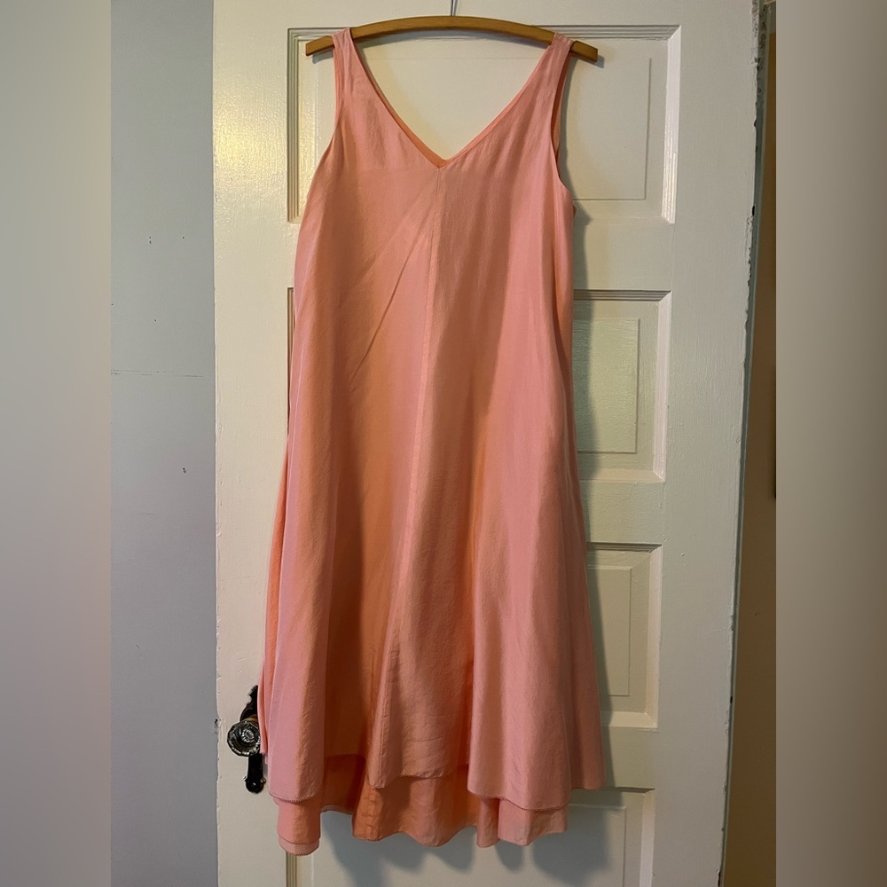 Eileen Fisher Soft Peachy- Pink Silk Sundress